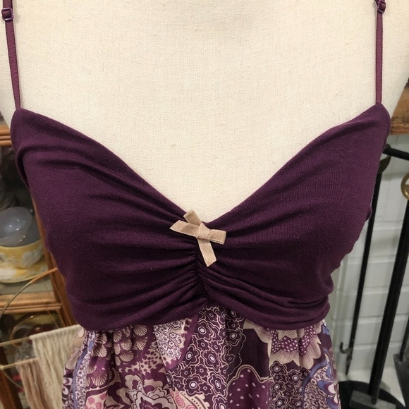 ANTHROPOLOGIE Pinkerton Plum Floral Paisley Chemise M - Picture 4 of 9